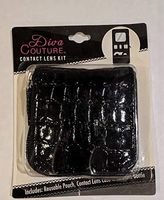 Diva Couture Contact Lens Case Faux Black Crocodile with Zipper Closure 3" x 3" x 1"