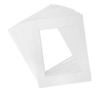 Golden State Art, Acid Free, Pack of 10, 11x14 White Picture Mats - Fit 8.5x11 Photo/Certificate - High Premier Bevel Pre-Cut White Core Mattes - 10 Single Mats