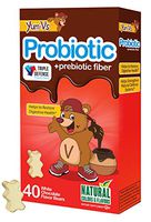 Yum-V Chewable Probiotic for Kids, White Chocolate Flavored (40 Ct); Daily Dietary Supplement w/ Prebiotic Fiber, Kosher Halal, Gluten Free