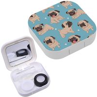 Portable Contact Lens Case Box Travel Kit Mirror + Bottle + Tweezers Container Holder [ Image Funny Cartoon ]