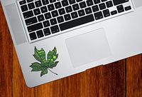 Yadda-Yadda Design Co. Patterned Green Leaf - Spring - Vinyl Trackpad Tablet Decal - Copyright2016 (3" w x 2.75" h) (Small, Green)