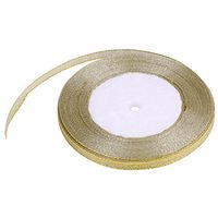 25 Yards/Roll Satin Ribbon Gold/Silver for Party Home Wedding Decoration Gift Wrapping 7mm(7mm-Gold)