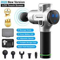 Massage Gun Deep Tissue Percussion Muscle Massager for Athletes Upgrade with 5 Heads, Cordless Handheld Massaging Gun for Full Body Muscle Recovery Pain Relief Portable Super Quiet Brushless Motor