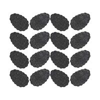 EOPER Self-Adhesive Anti-Slip Stick Pads for Shoes, 10 Pairs Stylish Flower Shape Skid Proof Frosted Rubber Sole Sticker Protector for Heels Shoe Bottom DIY Gift Black 3.7X 2.4x0.04inch