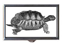 Turtle Victorian Antique B&W Graphic Art Decorative Pill Box