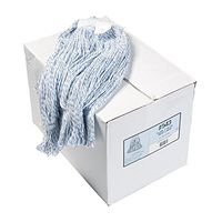 UNISAN Four-Ply Floor Finish Looped-End Mop Heads, Large Size, White, 12/Carton (543CT)