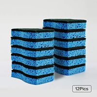 Yocada Heavy Duty Scrub Sponge Non-Scratch Cleaning Multi-Use Anti-Grease Reusable for Kitchen Household Dish Pan Pot Bathroom Green 12 Pack 12 * 7 * 3cm