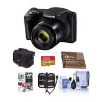 Canon PowerShot SX420 is 20MP Digital Camera, 42x Optical Zoom, Black - Bundle with 32GB Class 10 SDHC Card, Camera Case, Spare Battery, Memory Wallet, Cleaning Kit, Software Package