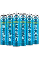 Oxygen Plus 99.5% Pure Recreational Oxygen Cans Filled in FDA-Registered Facility - Restore Oxygen Levels w/Oxygen Supplement, Portable Oxygen Canisters for Natural Energy (O+ Refill 6-Pack)
