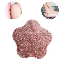 Lazy Bath Massage Pad 1PCs Silicone Suction Cup Bathroom Shower Mat Non-Slip Bat (Pink)