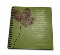 3dRose db_99339_2 Red Leaves Inspirational Love is Patient, Love is Kind Bible Verse-Memory Book, 12 by 12-Inch