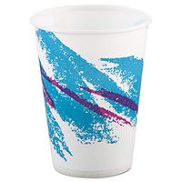 Jazz Waxed Paper Cold Cups, 9oz, Tide Design, 100/pack, 20 Packs/carton