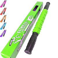 The Muscle Stick Roller | Massage Roller for Runners & Athletes | Muscle Roller Stick"Life-Proof" Strong Full Stainless Steel Core, ABS Plastic, Premium Star Textured Handles - Elite Hard Green