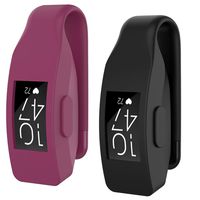 aczer-Y Fitbit Inspire HR Sport Band Clip Holder Replacement, 10 Color Soft Silicone TPU Protective Cover Case Poket Clip for Fitbit Inspire HR Smartwatch Shock-Proof (Black+ Wine red)