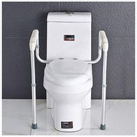 CUUYQ Bathroom Safety Frame, Adjustable Toilet Safety Rails Toilet Safety Frame Toilet Handrails Grab Bar Bathroom Toilet Handrails Grab Bar,White