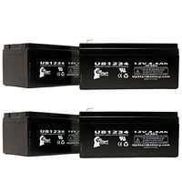4 Pack Replacement for APC Back-UPS ES 350VA BE350C Battery - Replacement UB1234 Universal Sealed Lead Acid Battery (12V, 3.4Ah, 3400mAh, F1 Terminal, AGM,SLA) - Includes TWO F1 to F2 Terminal Adapter