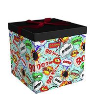 Gift Box 9x9x9 Big Bang Collection - Easy to Assemble & Reusable - No Glue Required - Ribbon, Tissue Paper, and Gift Tag Included - EZ Gift Box by Endless Art US