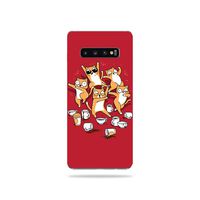 MightySkins Skin Compatible with Samsung Galaxy S10 Plus - Cat Coffee Party | Protective, Durable, and Unique Vinyl Decal wrap Cover | Easy to Apply, Remove, and Change Styles | Made in The USA