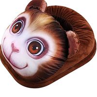 Foot Warmer&Foot Massager,Heating Shoes for Home and Office,Clothing Dryer,Cute Animal Cover Winter Warm Shoes (Monkey Trayvon)