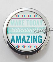 BlackKey Make Today Ridiculously Amazing 3-Compartment Decorative Pocket Gift Box Case Organizer for Pill, Color 1 -1198