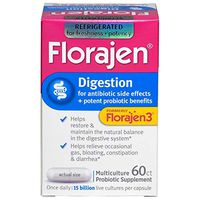 Florajen Digestion High Potency Probiotic Unique Multiculture Formula Capsules, 60 caps (Pack of 2)