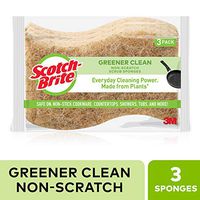 Scotch-Brite Greener Clean Natural Fiber Non-Scratch Scrub Sponge, Everyday Cleaning Power. Made from Plants, 6 Scrub Sponges