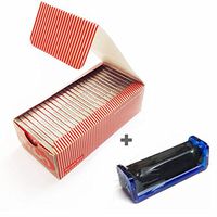 1 Box Moon 50 Booklets Red Cigarette Tobacco Smoking Rolling Papers 2500 Leaves with roller