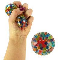 Multicolored Squeeze Bead Stress Ball Toys - Pack of 12