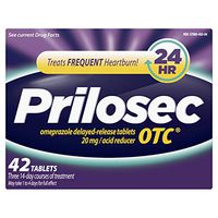 Prilosec OTC Frequent Heartburn Relief Medicine and Acid Reducer, 42 Tablets – Omeprazole Delayed-Release Tablets 20mg - Proton Pump Inhibitor
