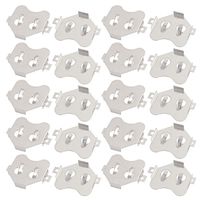 uxcell 20Pcs Silver Tone Metal CR2430 Lithium Button Coin Battery Plate