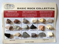 Rock Collection and ID Chart - 18 Rocks - Igneous, Metamorphic, Sedimentary