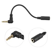 Cobaka 3.5mm 3 Pole TRS Female to 4 Pole TRRS Male 90 Degree Right Angled Microphone Adapter Cable Audio Stereo Mic Converter for Phone