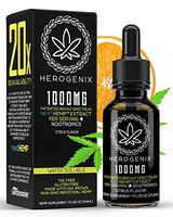 HeroGenix Broad Spectrum Plant Oil Extract with Patented Nootropics | 20x Absorption | Non-GMO Max Strength Drops for Focus & Stress Relief | Citrus Flavor Extract Supplement (1 fl oz)