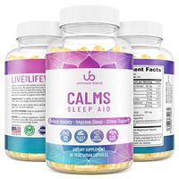 Calms Sleep Aid with Magnesium and Ashwagandha - Natural Stress and Anxiety Supplement for Optimal Relaxation and Temporary Relief from Tension, Insomnia and Sleeplessness (60 Veggie Capsules)