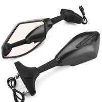 Carbon Fiber Integrated Amber LED Turn Signal Blinker Rearview Side Mirrors Smoke Lens For Honda CBR 600 929 954 1000 XX RR F1 F4 F4i