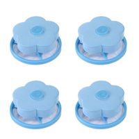 TANGON Floating Lint Mesh Bag,Household Reusable Hair Filter Net Pouch,Washing Machine Washer Lint Trap (4PCS) (Blue)