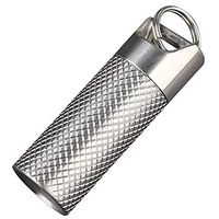 FIRMMTL Mini Keychain Pill Holder - Titanium Airtight Waterproof Daily/Emergency Medicine Capsule Container Drug Organizer Travel Pill Fob Case (Selver)