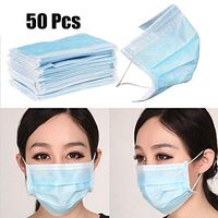 HJZXC Disposable Mask 50PCS Face Mask with Ear Loops,Cup Masks,Breathable Earloop Face Mask 3 Layers Masks