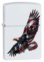 Zippo Personalized Message Engraved on Backside Customized American Eagle Bald Flag Patriotic Part2 Windproof Lighter (Style38)