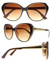 Bifocal Oversized Edge Frame Reading Glasses Sunglasses UV400 Tinted Lens +1.00~+4.00 (Brown, 2.5)