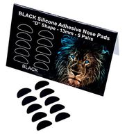 Epad Anti-Slip Adhesive Soft Silicone Eyeglass Nose Pads with Super Sticky Backing (1 Pack, 10 Pads, 5 Pairs) (Black)