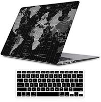 iLeadon MacBook Pro 15 Inch Case with Retina Display 2012-2015 Release Model A1398 Rubberized Hard Shell Cover+Keyboard Cover for MacBook Pro 15" Retina Non CD ROM, Black World Map