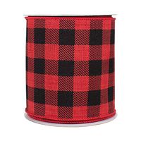 Buffalo Plaid Wired Ribbon Decoration - 4" x 10 Yards, Red & Black, Valentine's Day, Christmas Wreath, Farmhouse Decor, Garland, Gifts, Wrapping, Wreaths, Bows