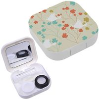 Portable Contact Lens Case Box Travel Kit Mirror + Bottle + Tweezers Container Holder [ Pattern Design ]