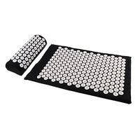 LoveinDIY Professional Acupressure Mat Pillow Set - 66x40cm(26x16inch) - Body Mat for Back Feet Massage - with Portable Storage Bag - Black
