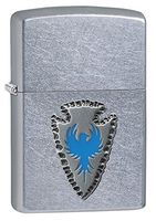 Zippo Arrowhead Design Pocket Lighter, Street Chrome