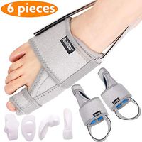 PediGoo Bunion Corrector Bunion Relief Kit (Bunion Splints, Gel Toe Protect Separator Sleeves, Toe Separators) for Hallux Valgus-Day/Night Time Support for Women Men (Upgrade-Gray, Foot Size 6-11)