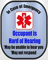 Hard of Hearing Deaf Cochlear Implant Medical Alert Safety Decal Sticker