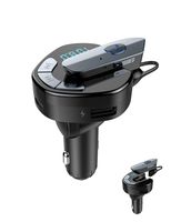 Wireless Bluetooth FM Transmitter for Car, Audio Adapter and Receiver,Car Bluetooth Adapter, MP3 Car Charger with Wireless Radio Adapter in Car Kit with Hands Free Calling Headset