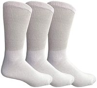 Yacht & Smith King Size Loose Fit Non-Binding Soft Cotton Diabetic Crew & Ankle Socks, Bulk Value Pack